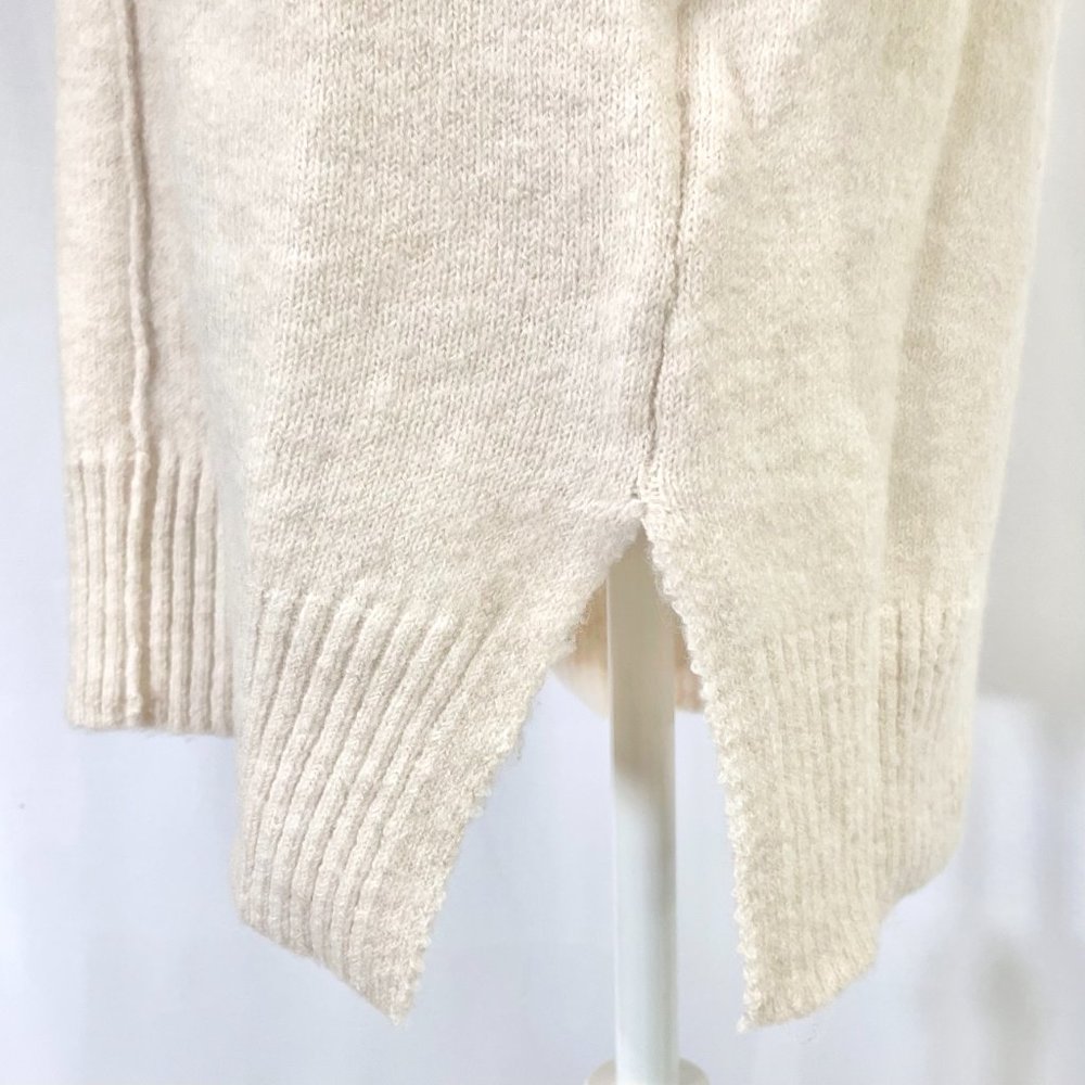 New Stitchdrop Center Seam Side Slit Long Sleeve Sweater Dress Serene Ivory XS - Picture 7 of 14